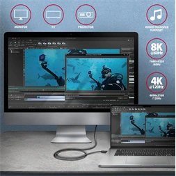 Axagon BUCM4X-CM05AB NewGEN+ 0,5m USB-C Gen 3×2 240W adat- és töltőkábel