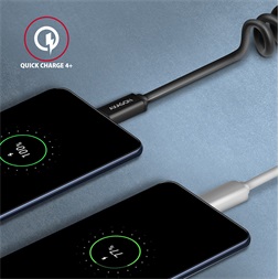 Axagon BUCM-CM10TB Twister USB-C 2.0 - USB-C 0,6 m fekete csavart kábel