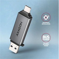 Axagon CRE-DAC Mobil USB 3.2 Gen 1 USB-C + USB-A SD/microSD mini kártyaolvasó