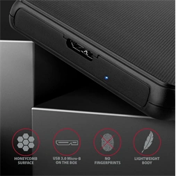 Axagon EE25-SL USB 3.2 fekete csavar nélküli külső HDD/SSD ház
