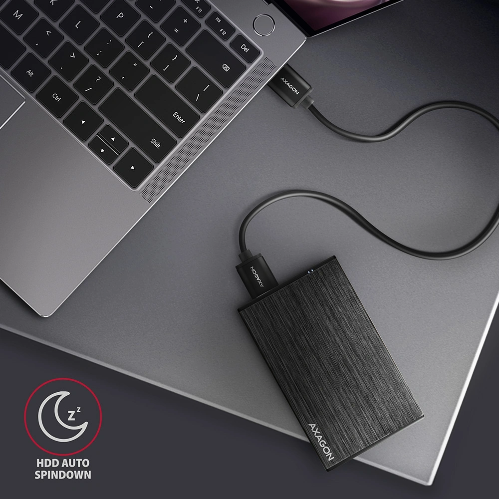 Axagon EE25-XA6 USB 3.0 fekete külső alumínium HDD/SSD ház