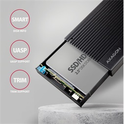 Axagon EE25-GTR USB-C 3.2 Gen 2 SATA 6G 2,5" fekete HDD/SSD ház