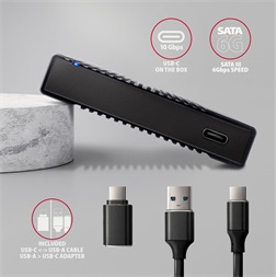 Axagon EE25-GTR USB-C 3.2 Gen 2 SATA 6G 2,5" fekete HDD/SSD ház