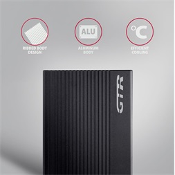 Axagon EE25-GTR USB-C 3.2 Gen 2 SATA 6G 2,5" fekete HDD/SSD ház