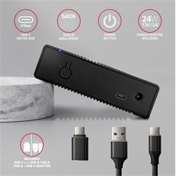 Axagon EE35-GTR USB-C 3.2 Gen 1 SATA 6G 3,5" fekete HDD/SSD ház