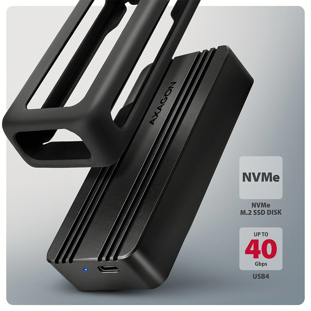 Axagon EEM2-40G M.2 NVMe SSD-hez USB-C 40Gbps külső ház