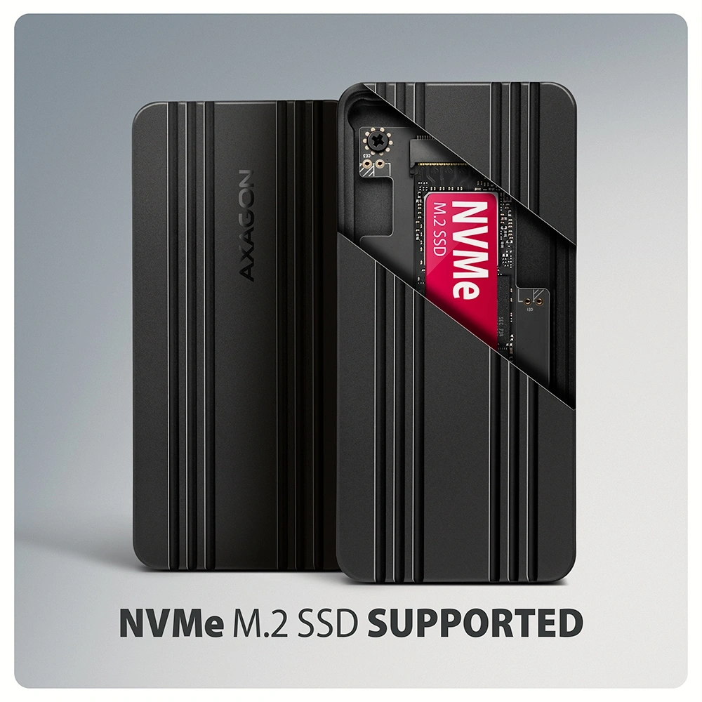 Axagon EEM2-40G M.2 NVMe SSD-hez USB-C 40Gbps külső ház