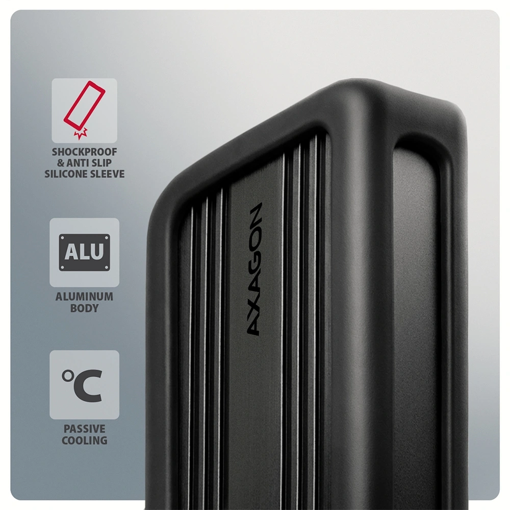 Axagon EEM2-40G M.2 NVMe SSD-hez USB-C 40Gbps külső ház