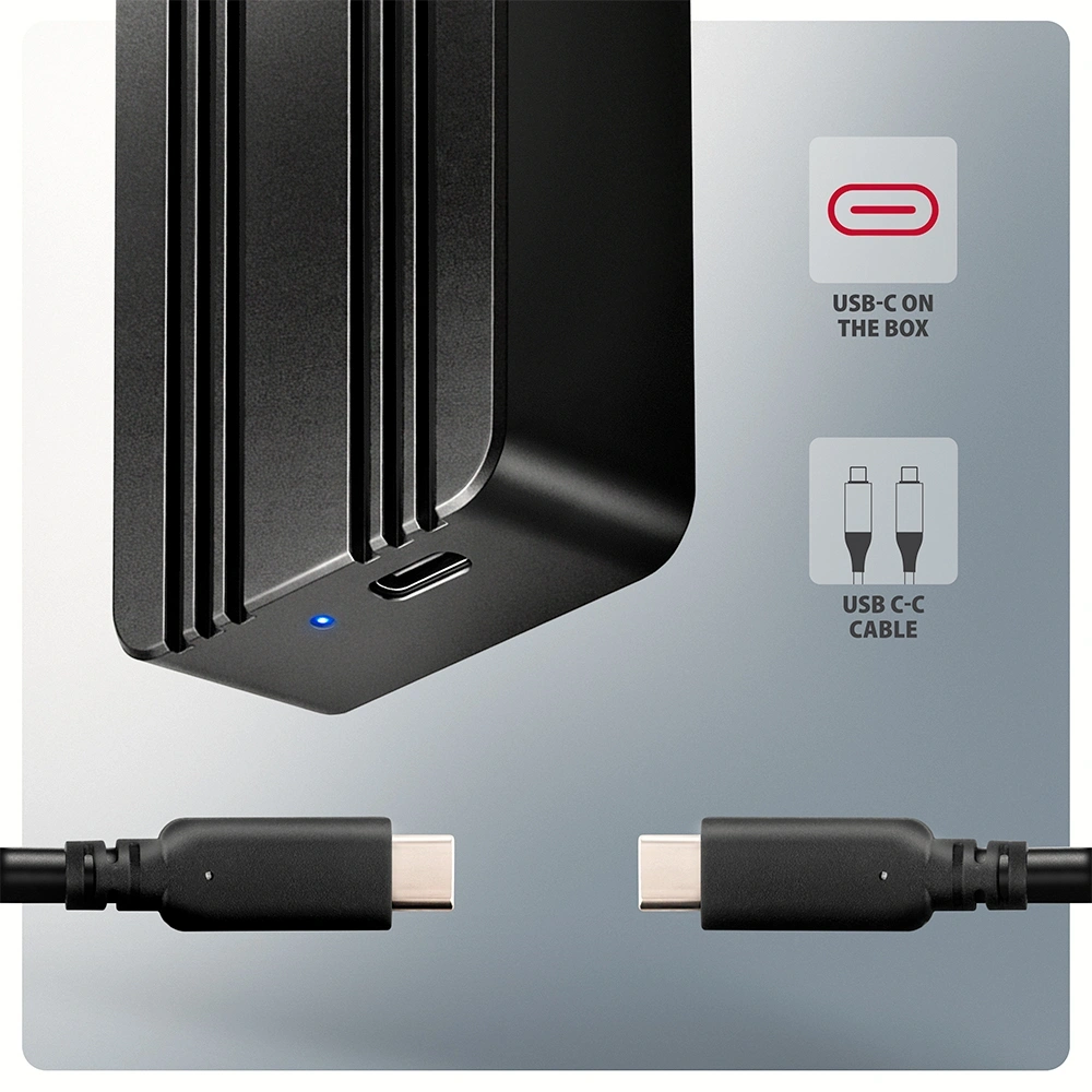 Axagon EEM2-40G M.2 NVMe SSD-hez USB-C 40Gbps külső ház
