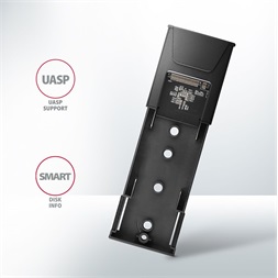Axagon EEM2-GTS2 USB-C 3.2 Gen 2 M.2 NVMe/SATA szürke csavar nélküli külső SSD ház