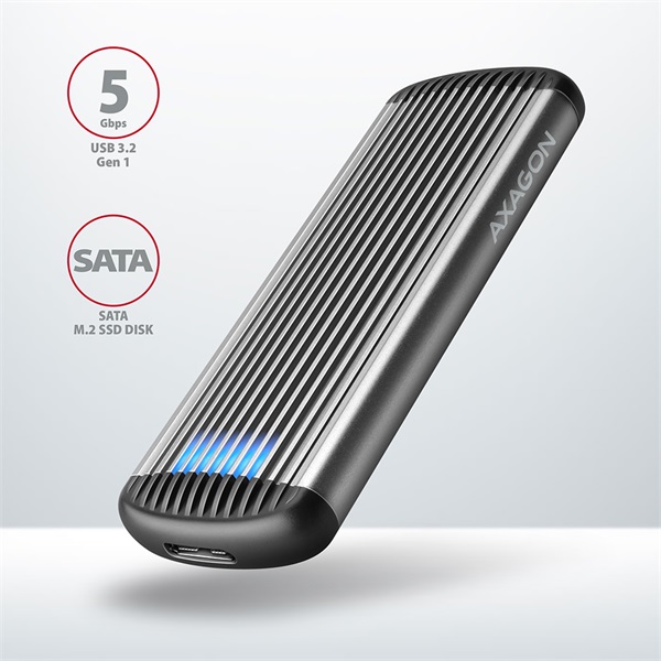 Axagon EEM2-SA USB microB 3.2 Gen1 - M.2 SATA SSD ház (Újracsomagolt)