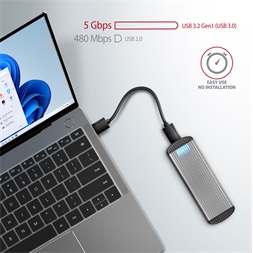 Axagon EEM2-SA USB microB 3.2 Gen1 - M.2 SATA SSD ház (Újracsomagolt)