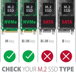 Axagon EEM2-UB2 USB-C 3.2 Gen 2 M.2 NVMe fekete csavar nélküli külső SSD ház