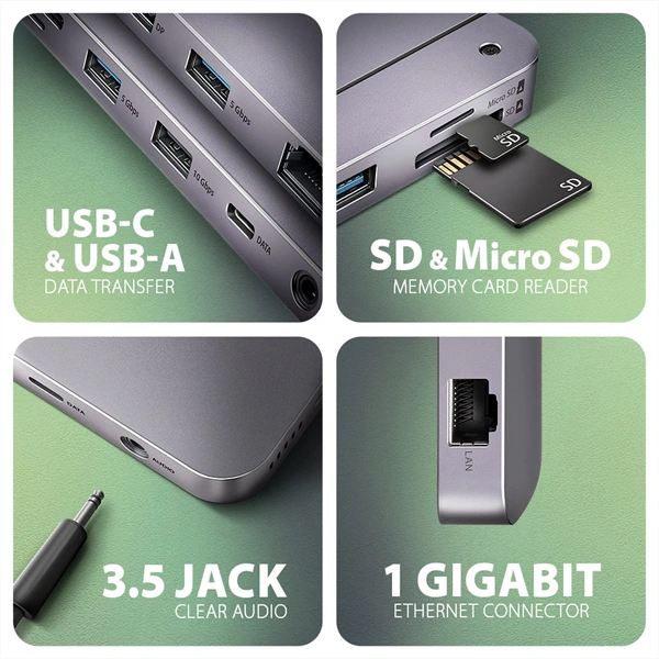 Axagon HMC-12GM2 12in1 USB HUB