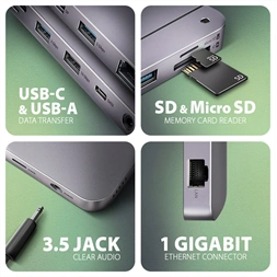 Axagon HMC-12GM2 12in1 USB HUB