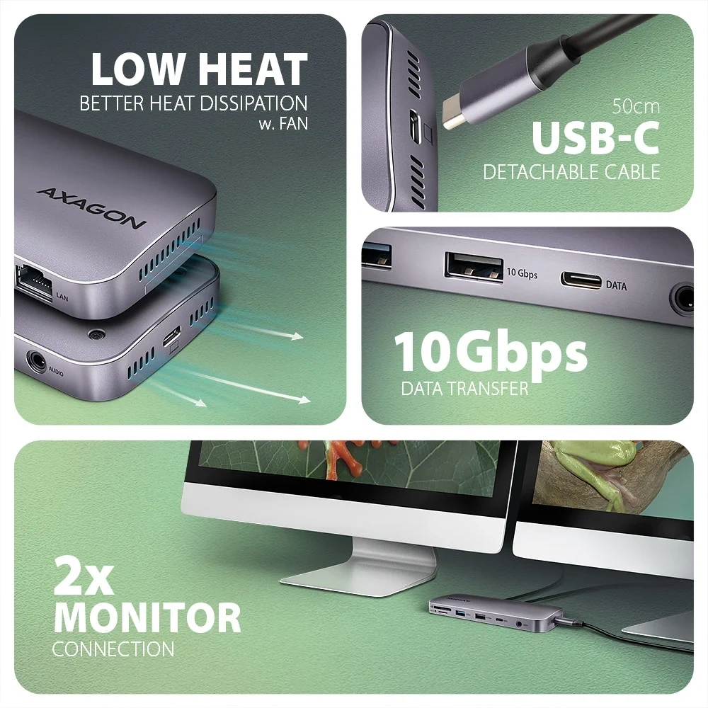 Axagon HMC-12GM2 12in1 USB HUB