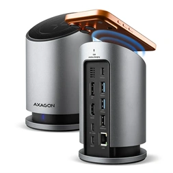 Axagon HMC-WL9 USB-C 10 Gbps 9in1 hub vezeték nélküli töltéssel