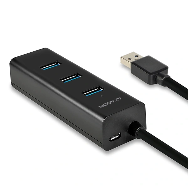 Axagon HUE-S2BP 4 portos USB3.0 gyorstöltő hosszú kábeles HUB tápegységgel