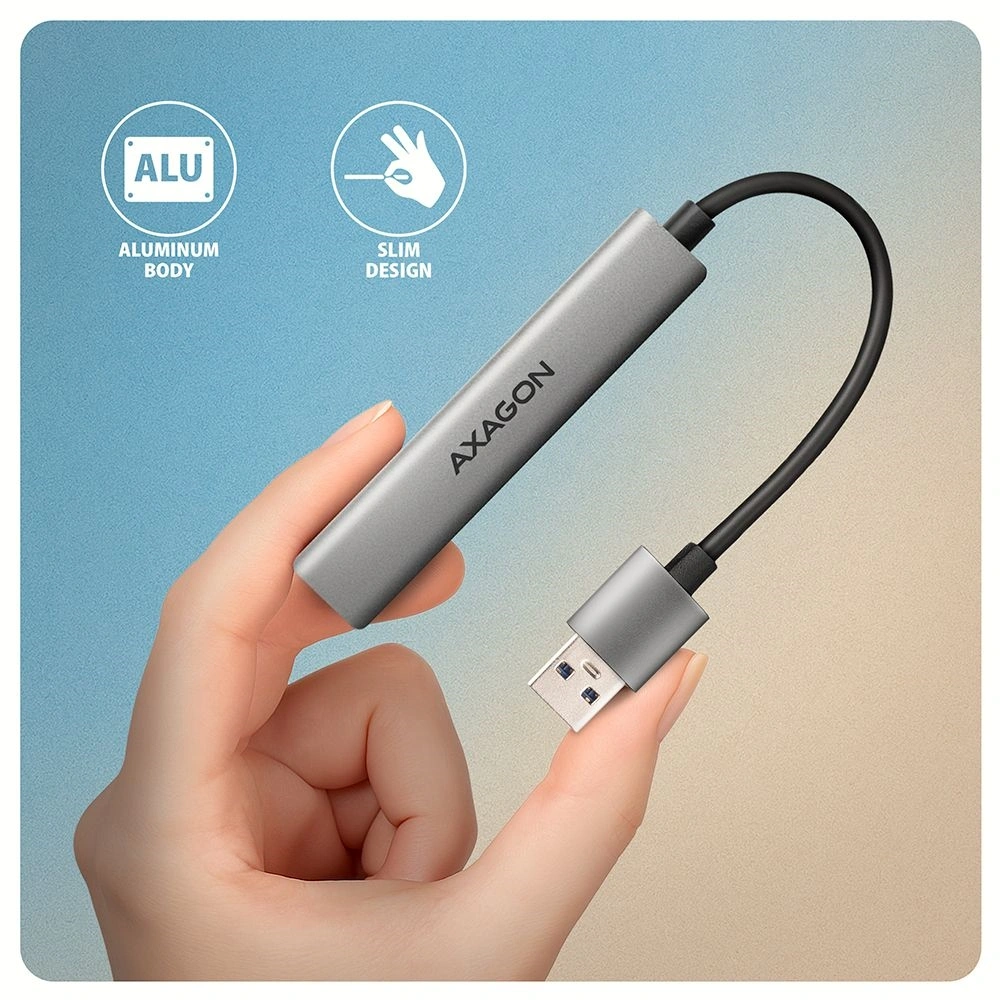 Axagon HUE-STA ALU STRIP USB-A 4 port hub