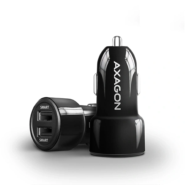 Axagon PWC-5V5 2.4A + 2.4A fekete autós töltő