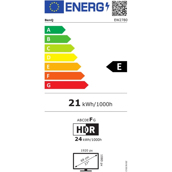 BENQ 27" EW2780 FHD IPS fekete LED HDMI monitor