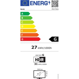 BENQ 27" PD2700U 4K UHD IPS HDMI/DP/USB fekete LED monitor