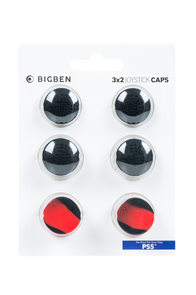 BigBen 2807368 DualSense PS5 kontrollerhez fekete hüvelykujj csúszásgátló (3 pár)