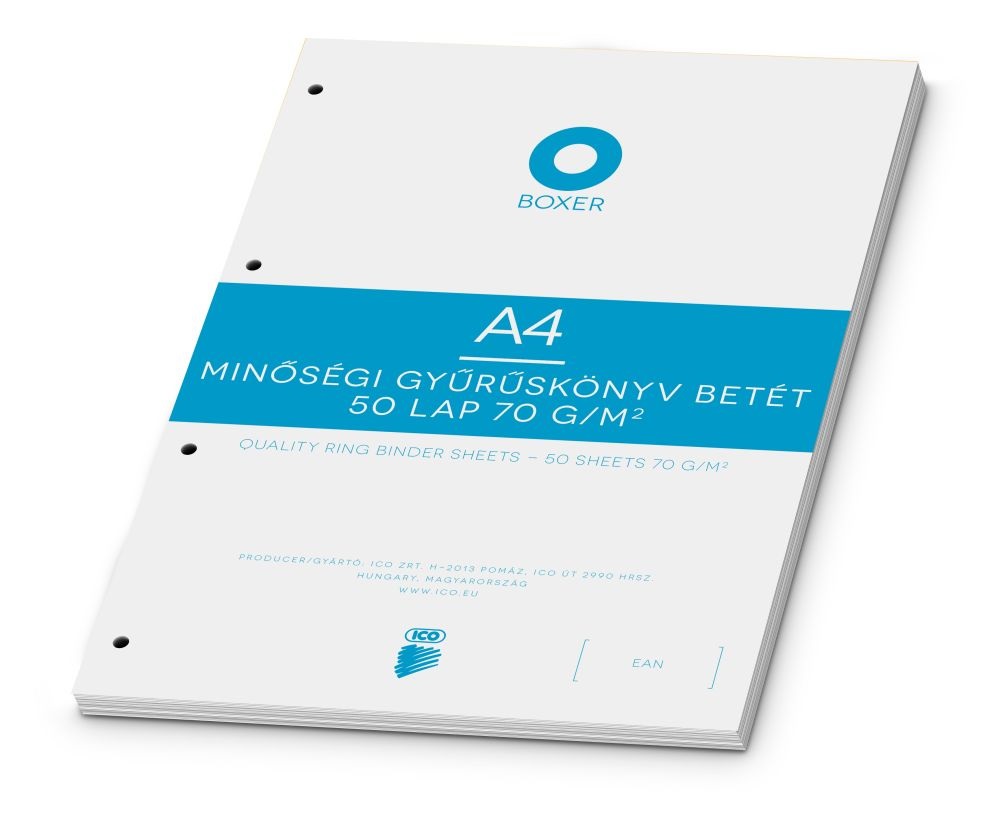 Boxer A4 kockás gyűrűskönyv betét