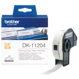 Brother DK-11204 fehér/fekete 400 db elővágott etikett címke
