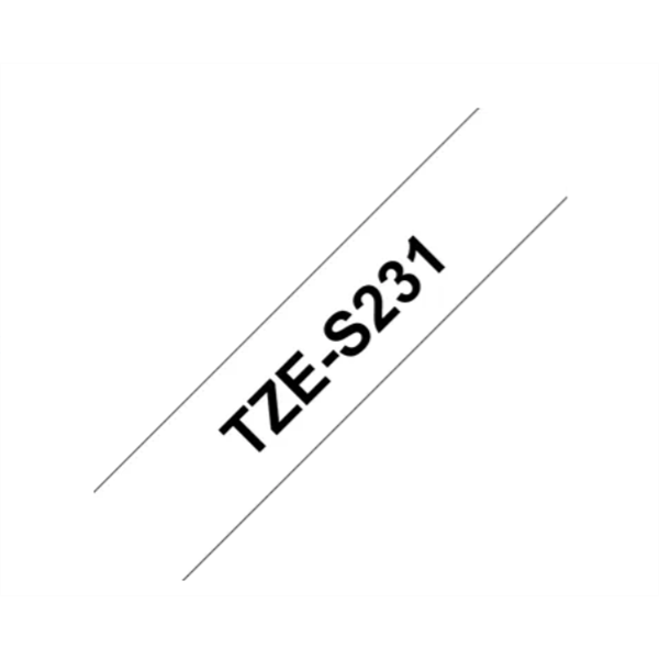 Brother TZe-S231 0.47" 12mmx8m fehér/fekete erős tapadású szalag