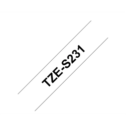 Brother TZe-S231 0.47" 12mmx8m fehér/fekete erős tapadású szalag