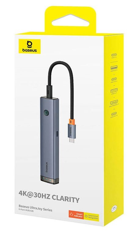 Baseus B00052802811-01 UltraJoy 6in1 szürke HUB