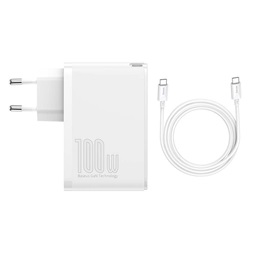 Baseus CCGAN2P-L02 GaN2 Pro 100W 2xUSB/2xType-C 100W fehér hálózati töltő