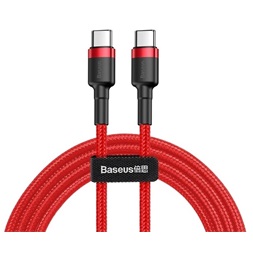 Baseus Cafule Type-C/Type-C PD2.0 60W 20V 3A QC3.0 2m piros töltő és adatkábel