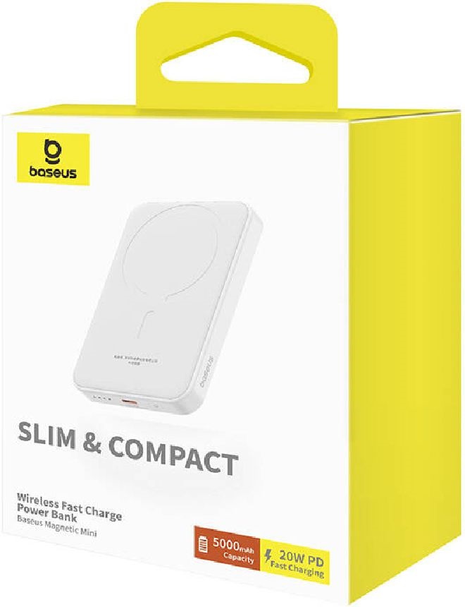 Baseus P10064101223-00 MagPro Magnetic 5000mAh 20W MagSafe fehér power bank