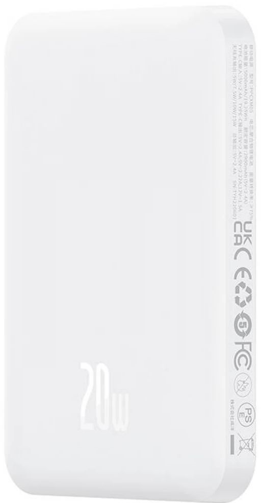 Baseus P10068306213-00 Compact Type-C Edition 5000mAh 20W fehér power bank