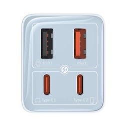 Baseus P10162705312-00 GaN6 Pro 100W EU kék gyorstöltő adapter 1m USB Type-C - Type-C kábellel