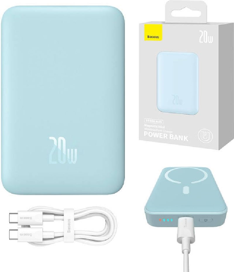 Baseus PPCX110103 Magnetic Mini 10000mAh kék power bank