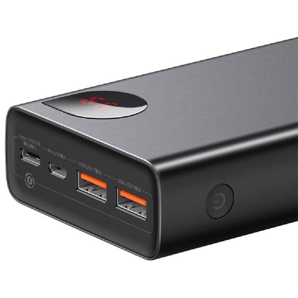 Baseus PPIMDA-D01 Adaman Metal 20000mAh fekete power bank (Újracsomagolt)