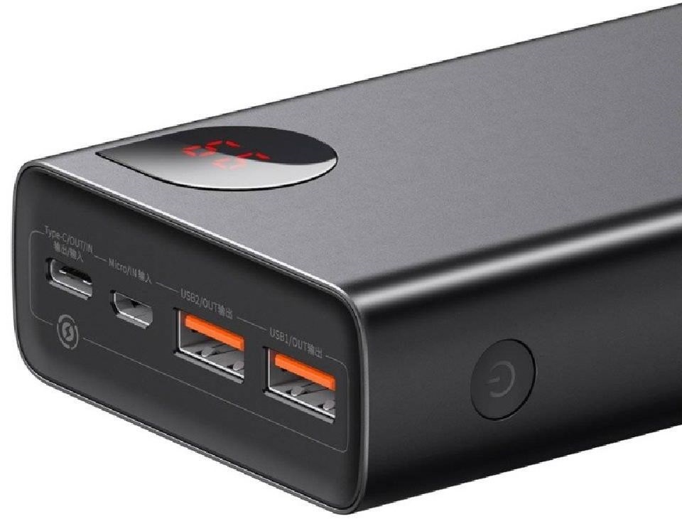 Baseus PPIMDA-D01 Adaman Metal 20000mAh fekete power bank (Újracsomagolt)