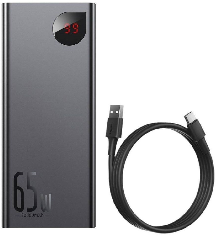 Baseus PPIMDA-D01 Adaman Metal 20000mAh fekete power bank (Újracsomagolt)