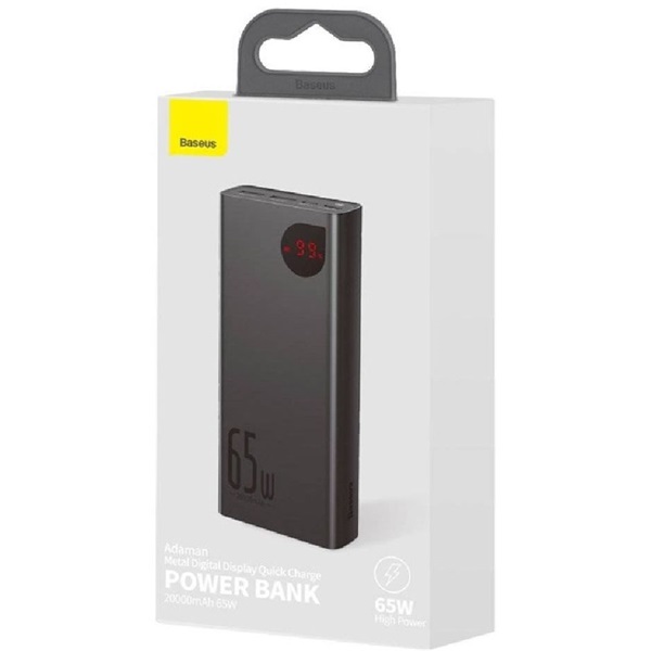 Baseus PPIMDA-D01 Adaman Metal 20000mAh fekete power bank (Újracsomagolt)