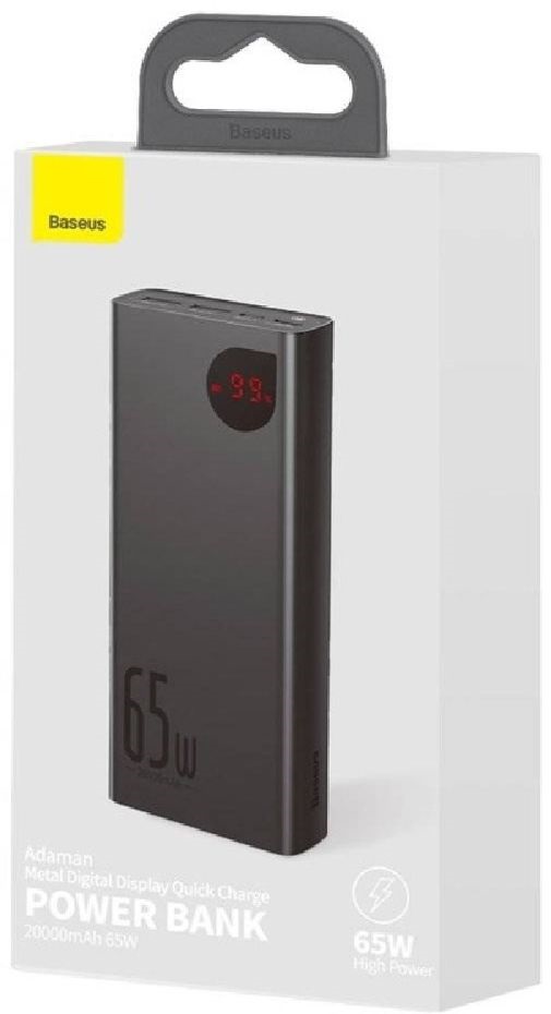 Baseus PPIMDA-D01 Adaman Metal 20000mAh fekete power bank (Újracsomagolt)