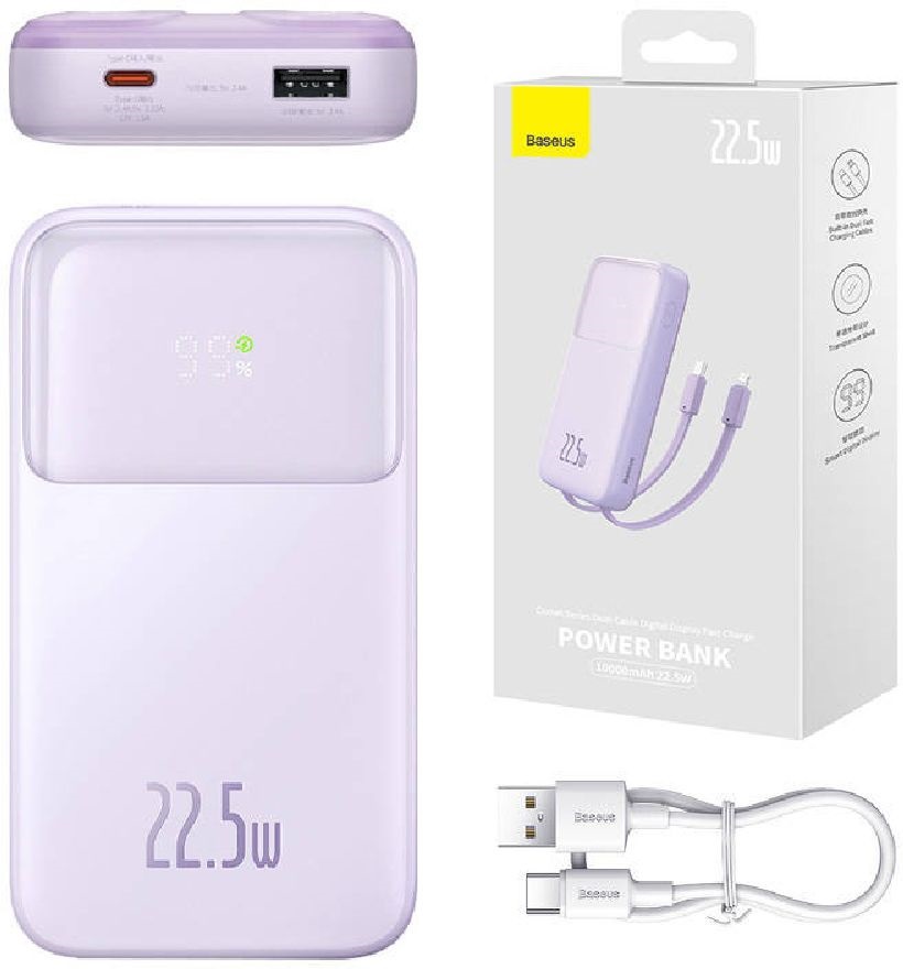 Baseus PPMD020005 Comet 10000mAh 22,5W lila power bank
