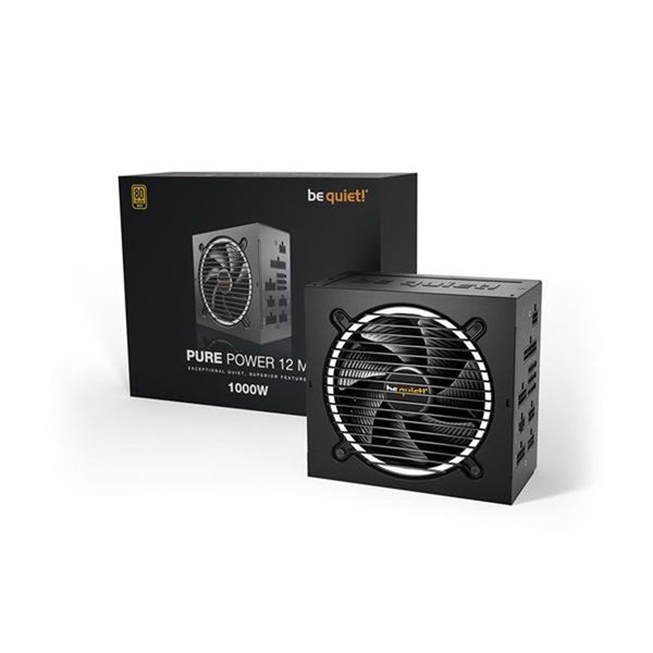 Be Quiet! 1000W - PURE POWER 12 M (80+ Gold, ATX3.0) fekete tápegység