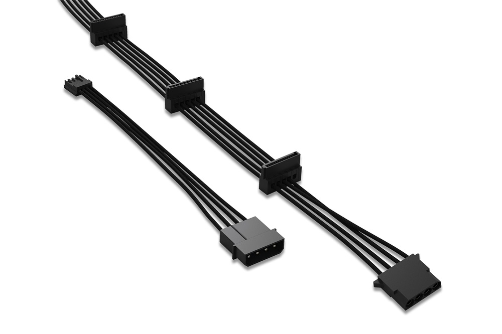 Be Quiet! CM-30750 60+10cm 3xSATA + 1xMolex fekete tápkábel