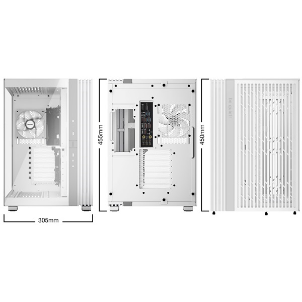Be Quiet! LIGHT BASE 600 LX fehér (táp nélküli) ablakos ATX ház