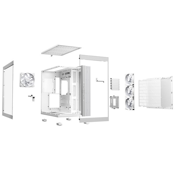 Be Quiet! LIGHT BASE 600 LX fehér (táp nélküli) ablakos ATX ház