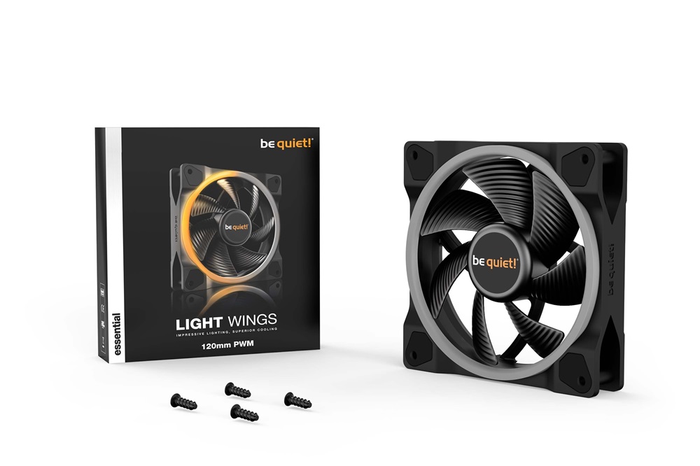 Be Quiet! LIGHT WINGS 120mm PWM ARGB fekete ventilátor