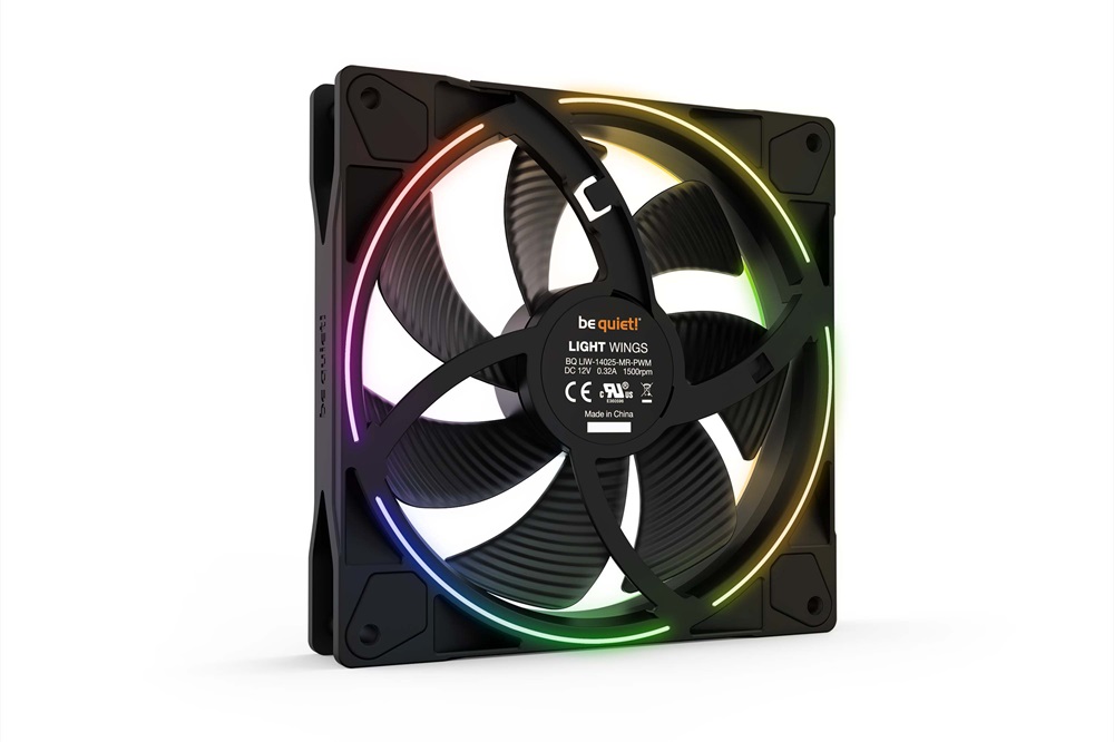 Be Quiet! LIGHT WINGS 140mm PWM ARGB fekete ventilátor